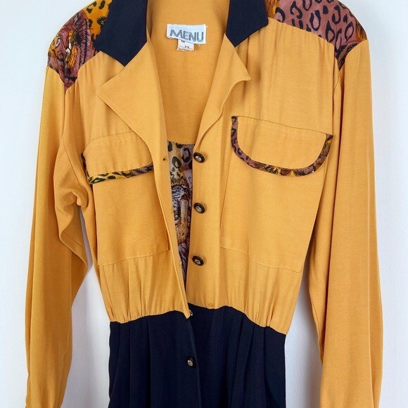 Menu Vintage 80’s Tiger Black and Yellow Dress