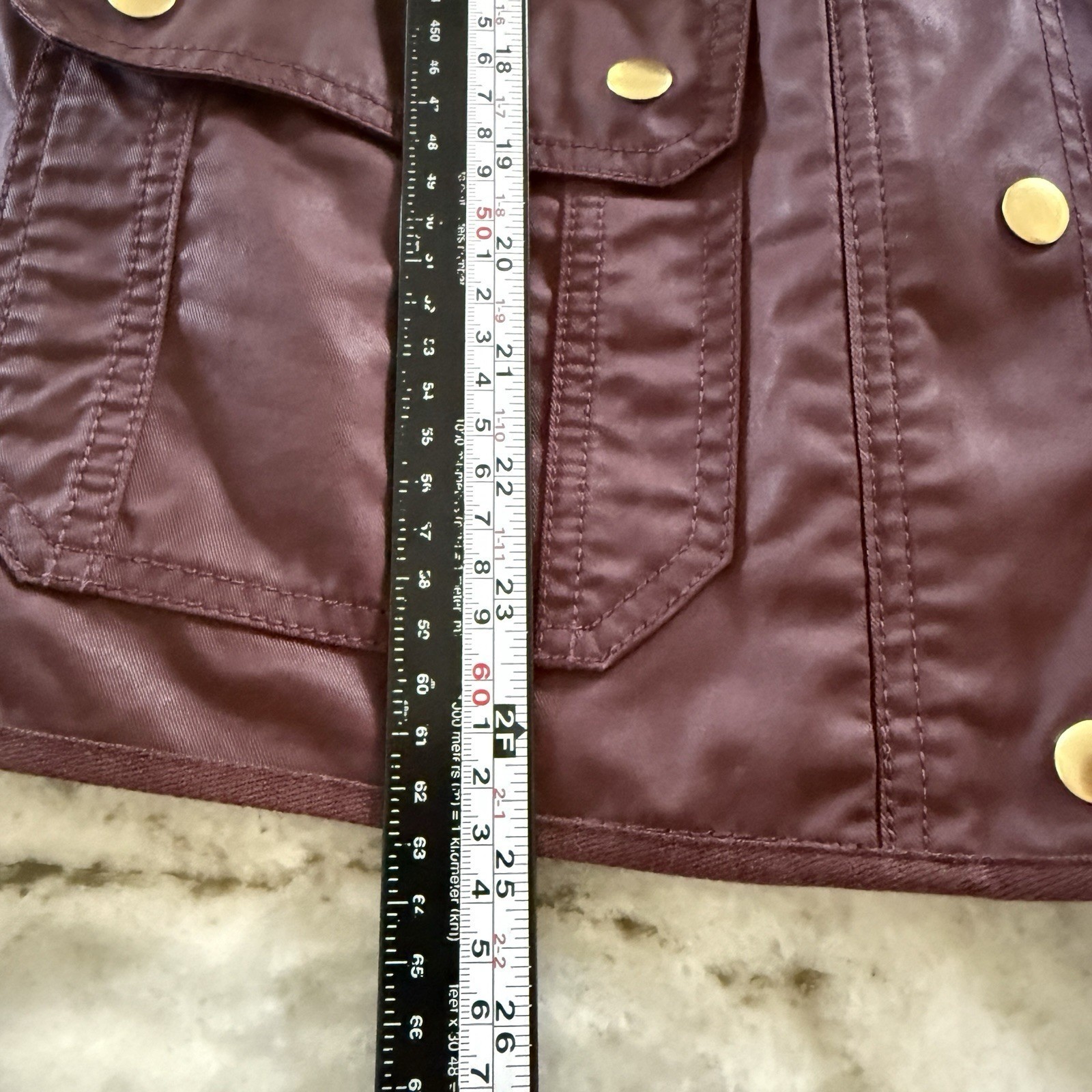 J. CREW Steampunk Coat S Burgundy Shiny Nylon Canvas Military Army Jacket