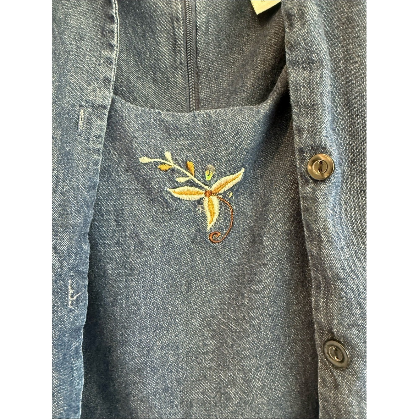 Country Concepts Plus 1X Embroidered Denim Dress Set | CottagecoreWesternVintage