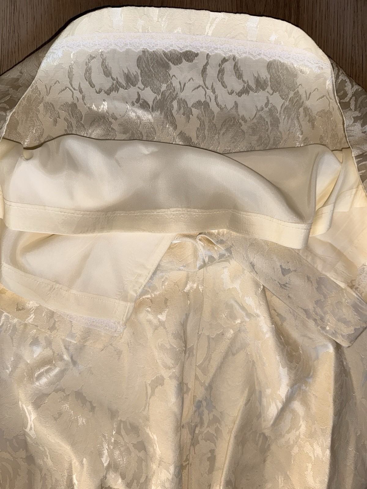 Vintage 1980s Karen Lawrence Ivory Brocade Beaded Sequin Blazer & Skirt Set XL