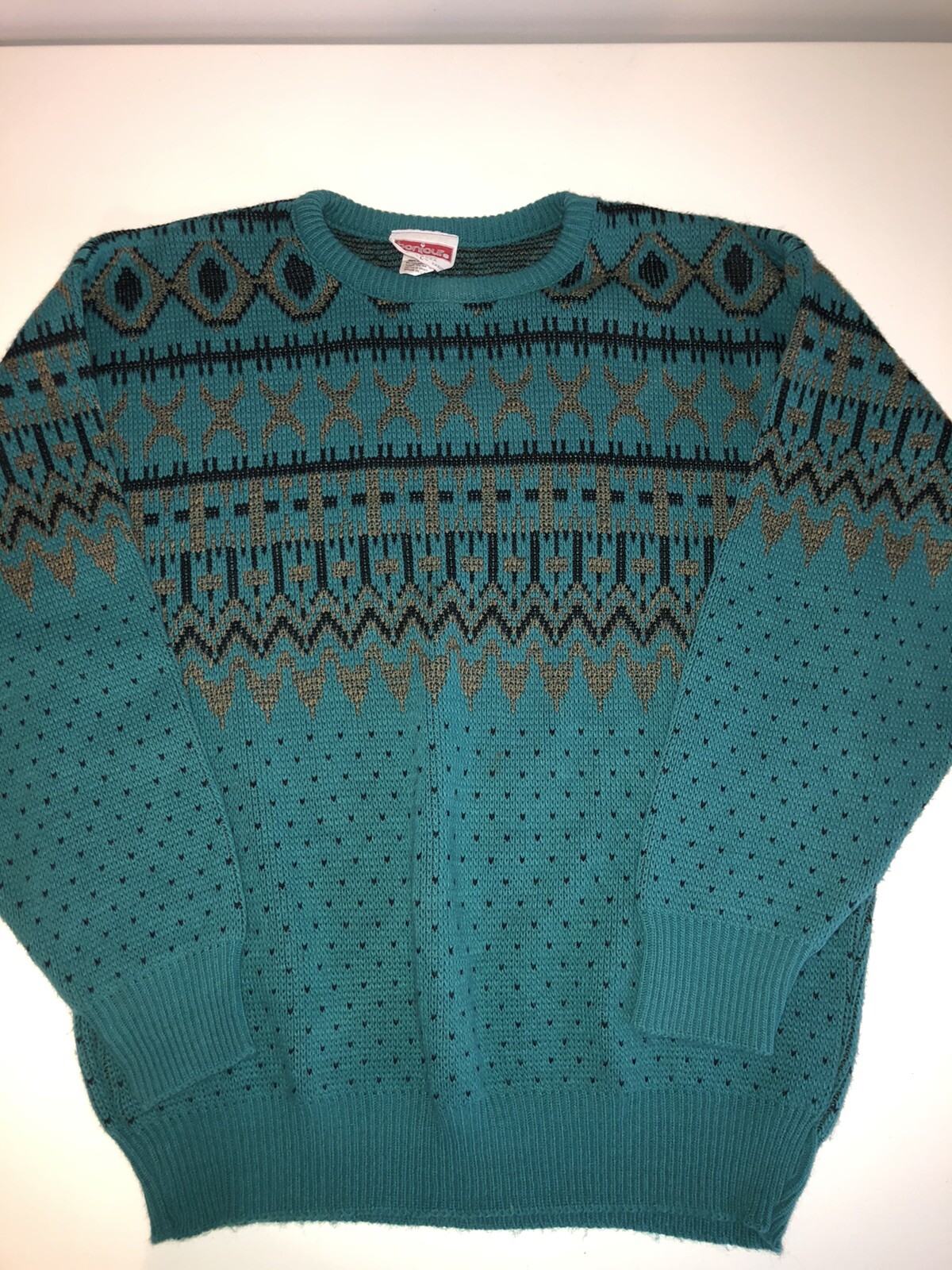 Vintage BONJOUR INTERNATIONAL SWEATER Winter Womens Large Green VGUC