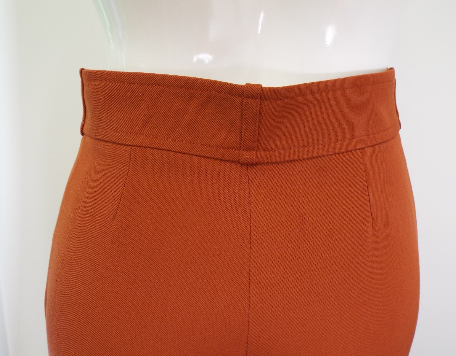 VTG 1970s Yves Saint Laurent Rive Gauche Rust Brown Wool Pants Wide Trousers YSL