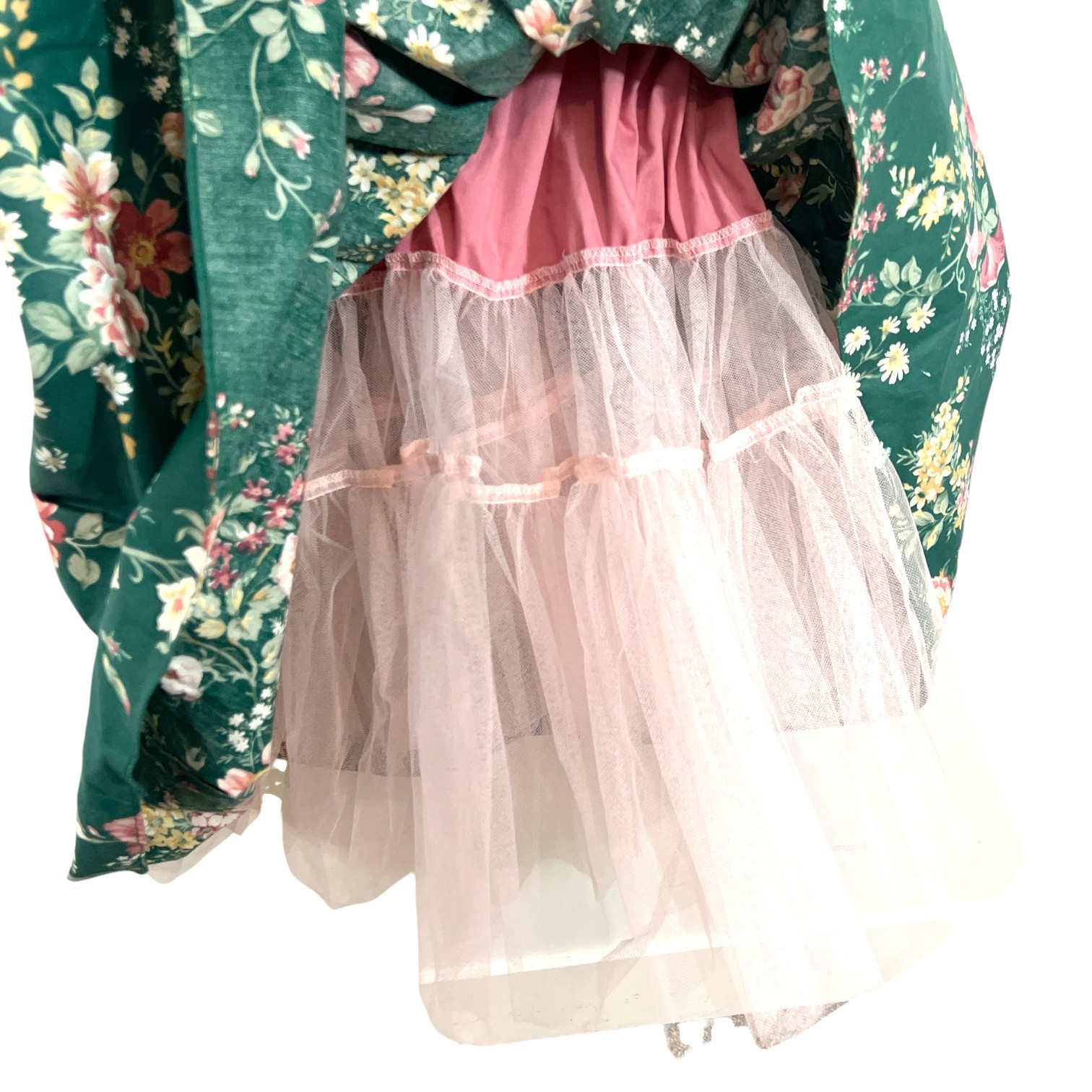 Vintage 80’s Loralie Floral Cottagecore Dress Green Size 10 Pre-Loved