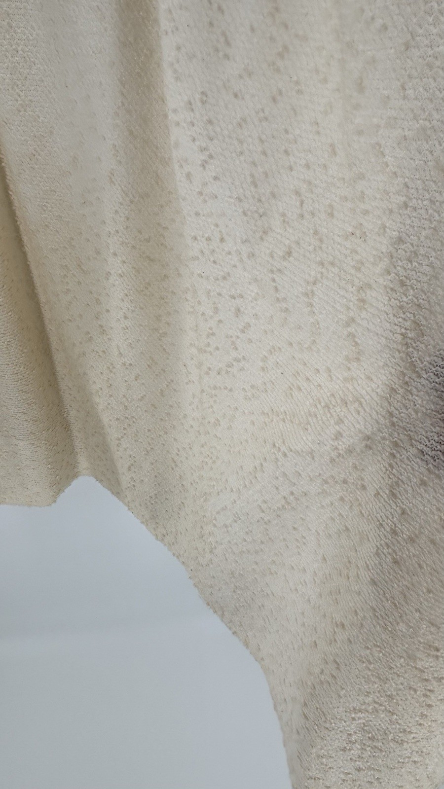 Vintage Jody T Of California Cream Midi Dress Textured Boucle Fabric V-Neck