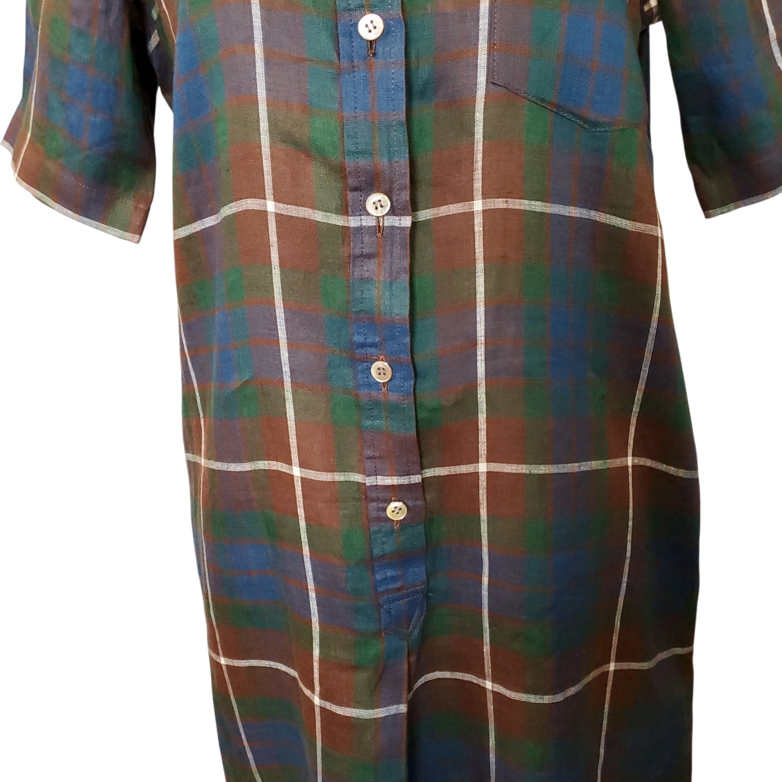 Vintage Scotch House Tartan Plaid Shirt Dress Old Money Preppy Academia Retro M