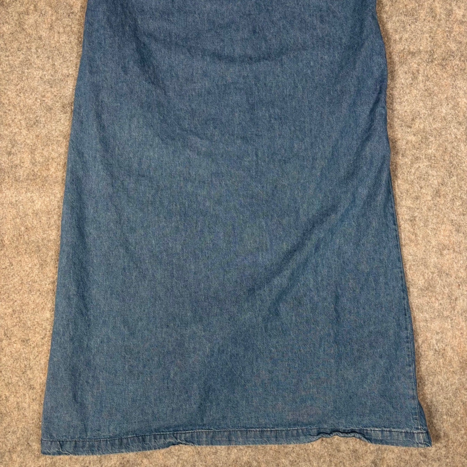 Sunbelt Sportswear Denim Maxi Dress Womens XL Blue Sleeveless Button VTG 90s