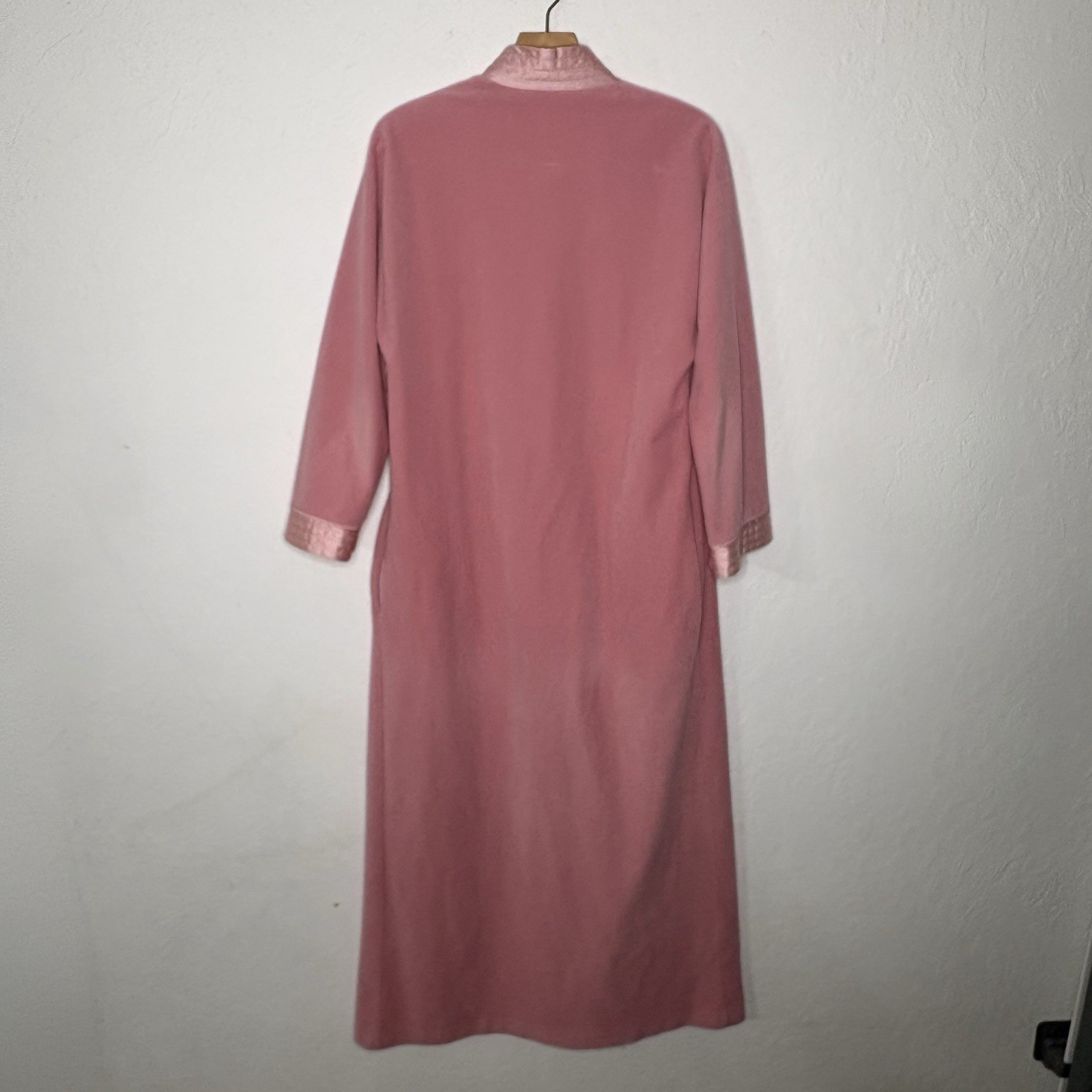 Vtg Vanity Fair Sz S Dacron Polyester Robe Pink Zipper Lounger Pocket Grannycore