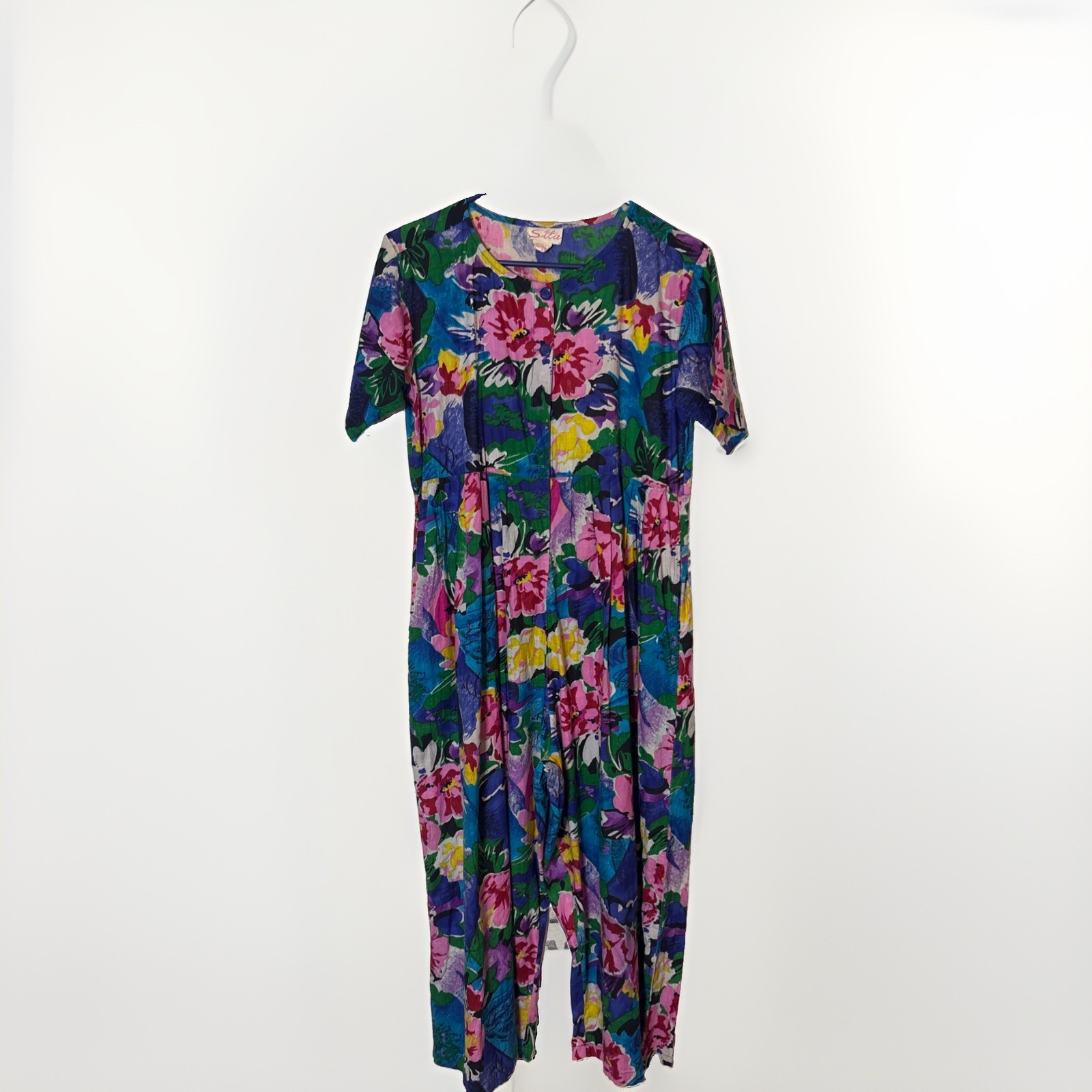 Vintage 80’s Sita Cotton Floral Size S 1980s Romper Indian Cotton Flower