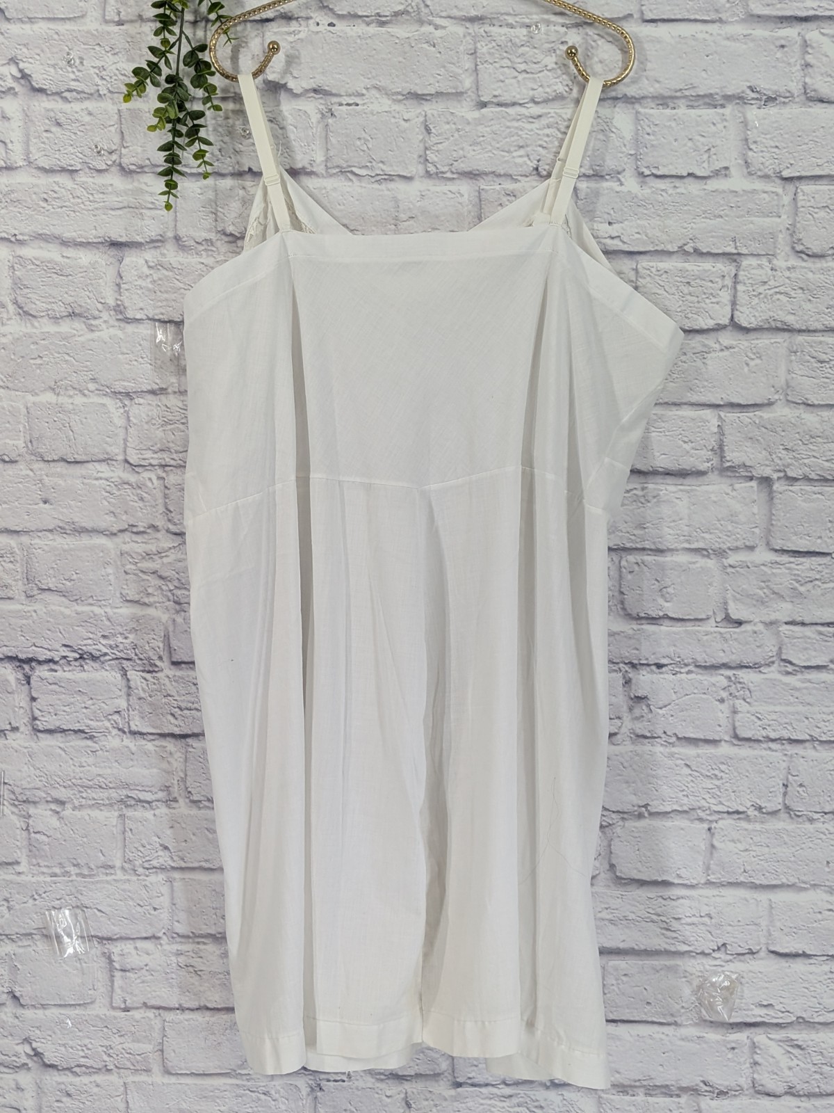 SZ 52! SEMI SHEER!😍Vntg Stoneswear Full Dress Slip Nightgown Poly Cotton Lace