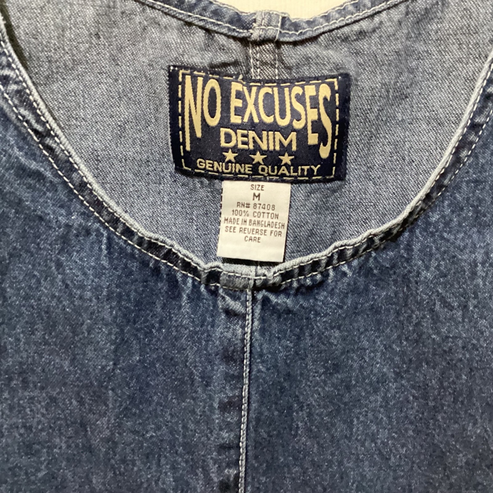 Vintage 90’s/Y2K New NO EXCUSES Denim dress ~Embroidered Pockets~M