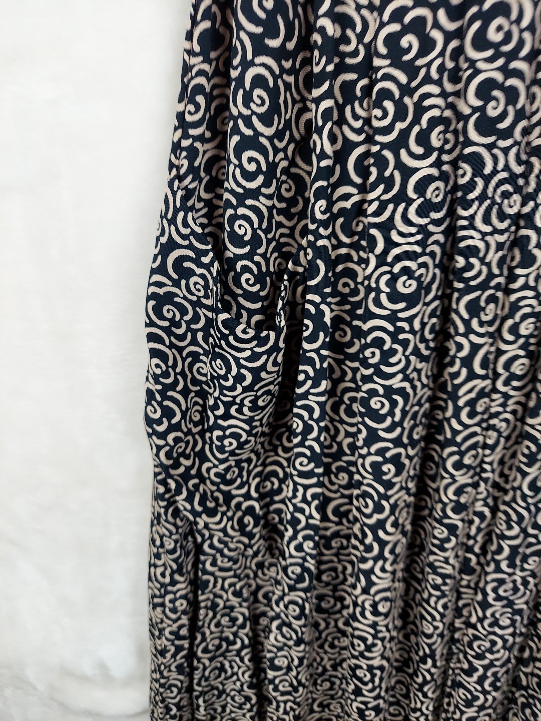 VTG 70s Elizabeth Wayman Maxi Dress Womens 4 Floral Collared Pleated Pockets USA