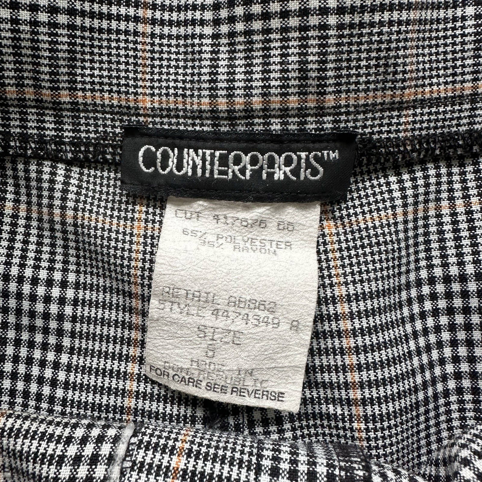 Vintage High Waisted Plaid Pleated Tapered Trousers Beige Size 6