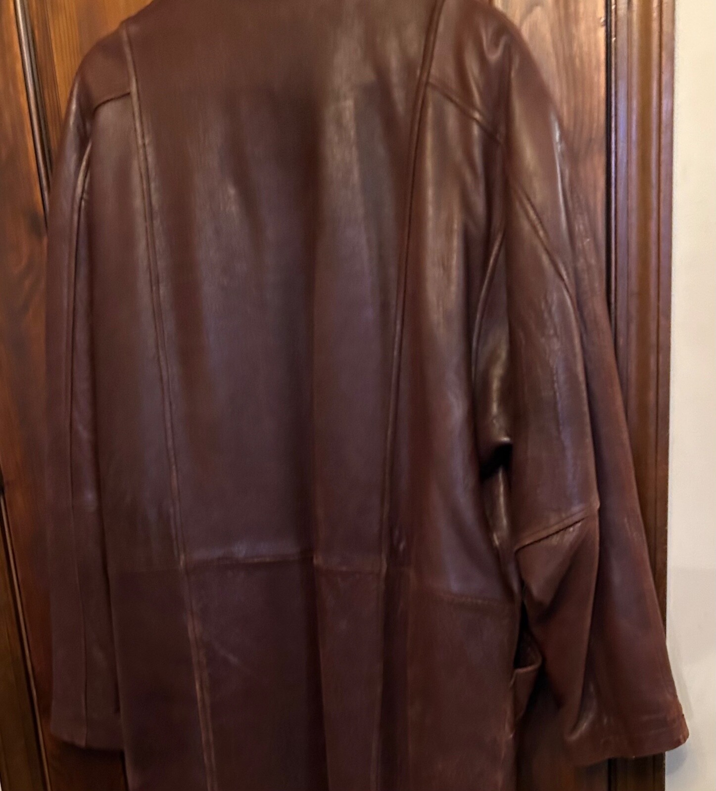 Women’s Long Brown Leather Midi Coat Vincent’s of Indiana Sz L