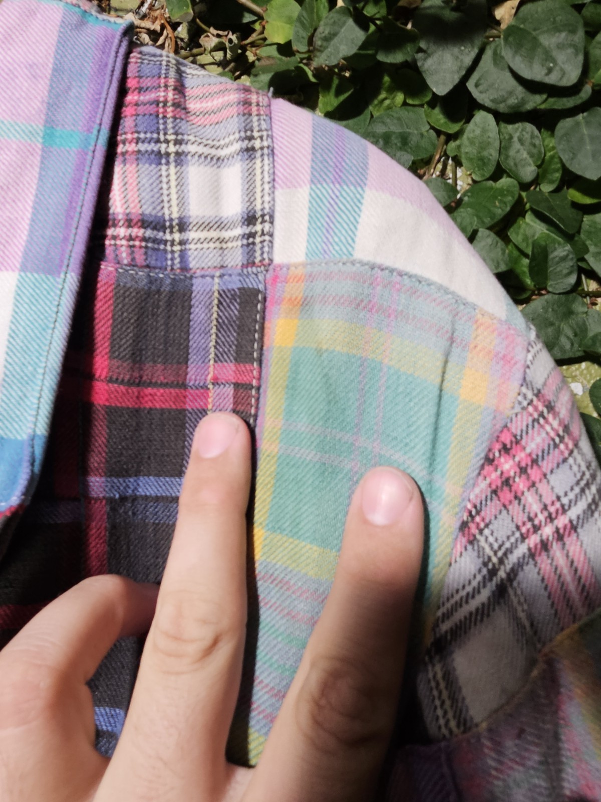 Vintage 80s Tangibles Patchwork Plaid Blazer Boho Preppy Sz M Jacket