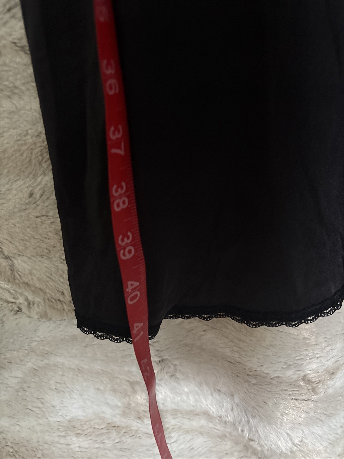 Vassarette Black Full Slip, Lace Trim Dress, Vintage, Lace, Size 42 10-805