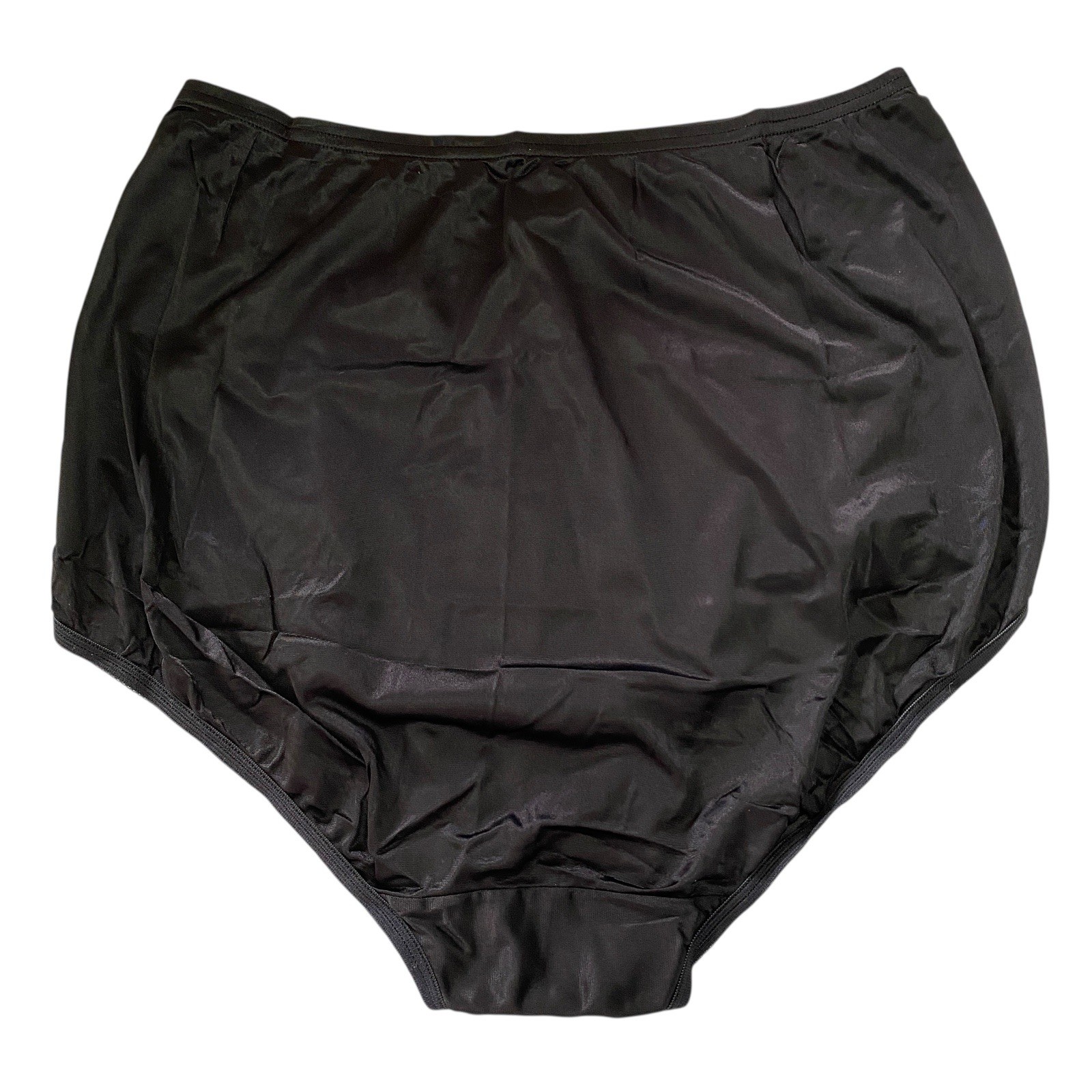 Vintage Vanity Fair Panties Nylon 6/42 Granny Brief Wide Gusset 15712 Black