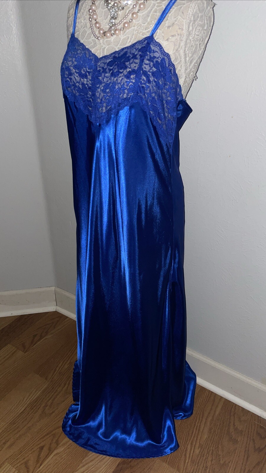 Amoureuse M 14/16 SATIN GLAMOUR Long GOWN Liquid NIGHTGOWN Lingerie Dress Plus