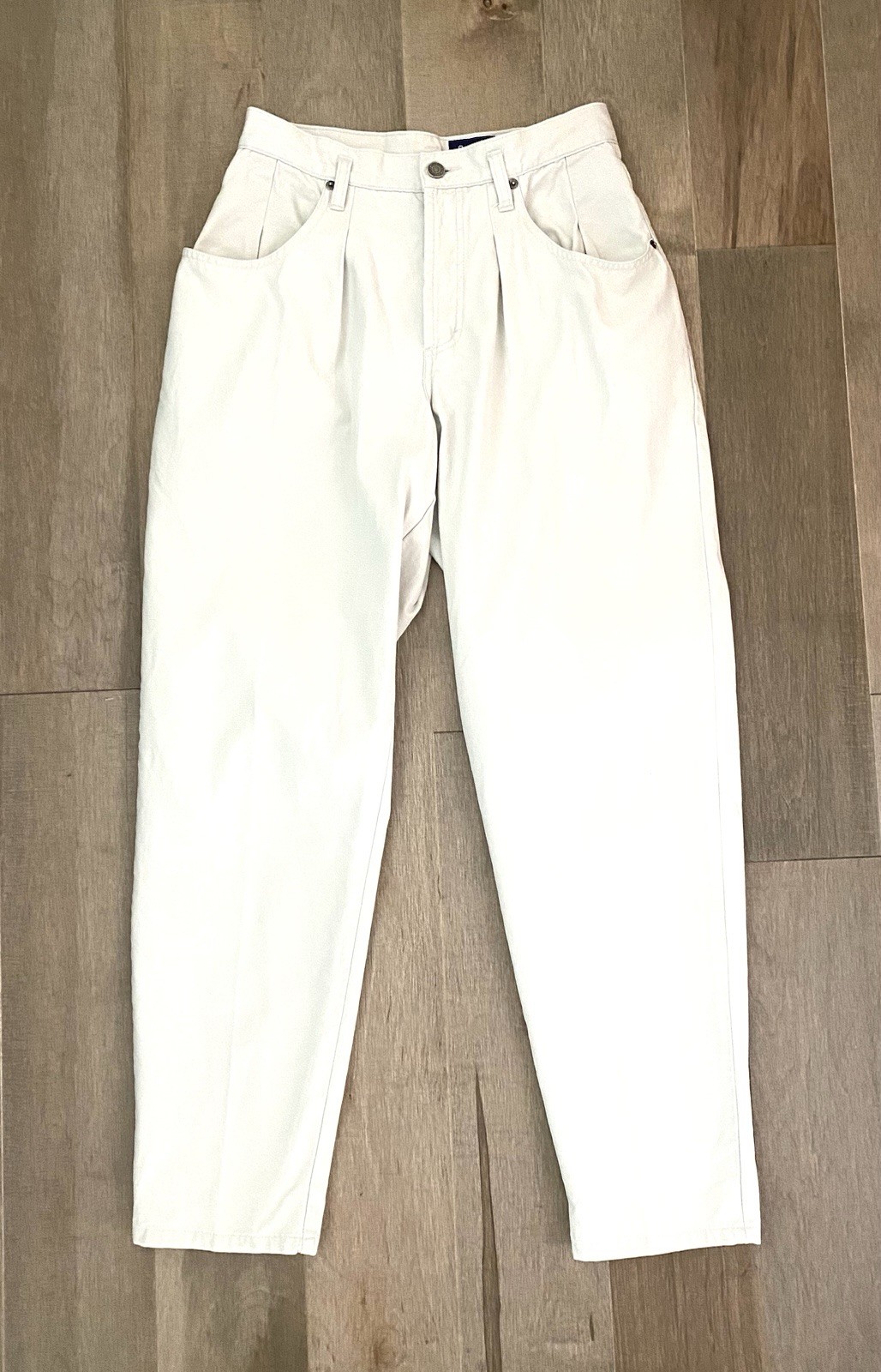 Vintage 90s Gap Chinos Womens 9/10 28×29 Tapered High Waist Mom Off White Cotton
