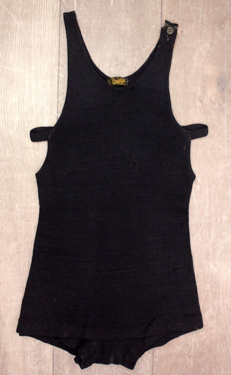 VTG Women’s 20s Black Wool Swimming Suit Sz M 1920s Swimsuit Bradley Knit Wear