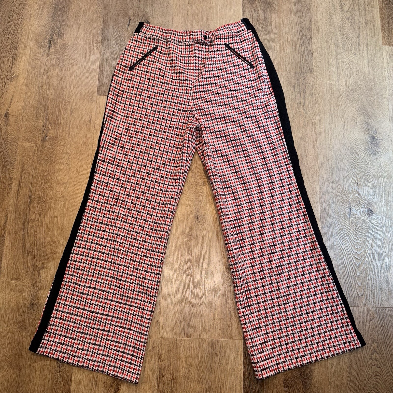 Vtg 60s 70s Bell Bottom Pants Western Rockabilly Disco Leisure Suit Womens 32 30