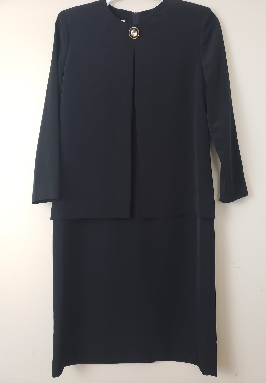 Vintage Henry Lee Womens Dress Size 12 Granny Grandmacore Black One Piece