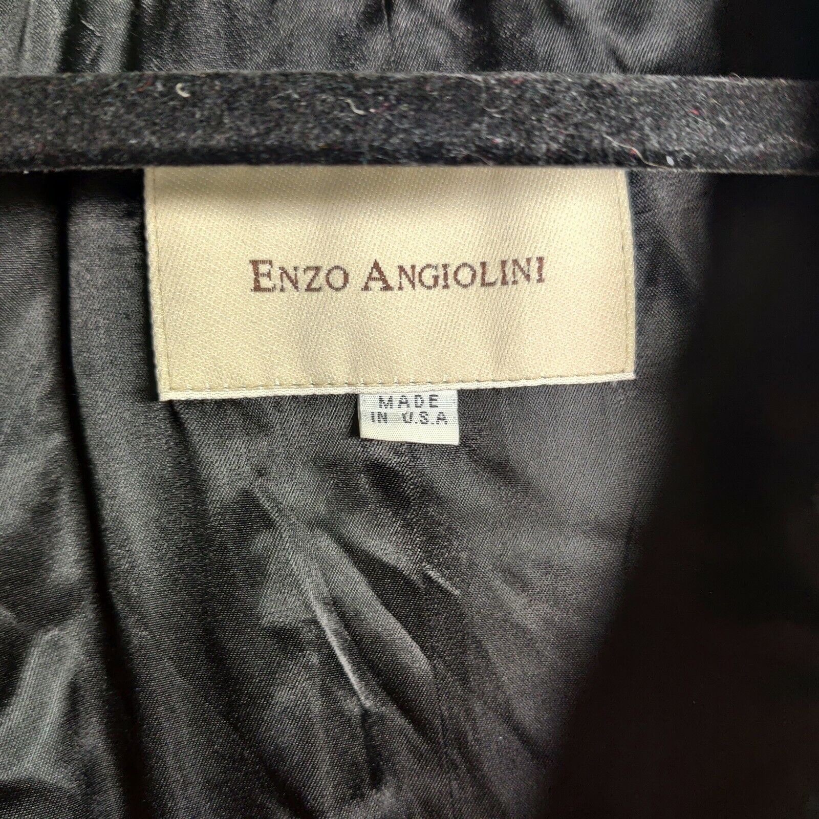 Enzo Angiolini Womens Size Large Black Faux Fur Satin Lined Vtg Jacket Coat