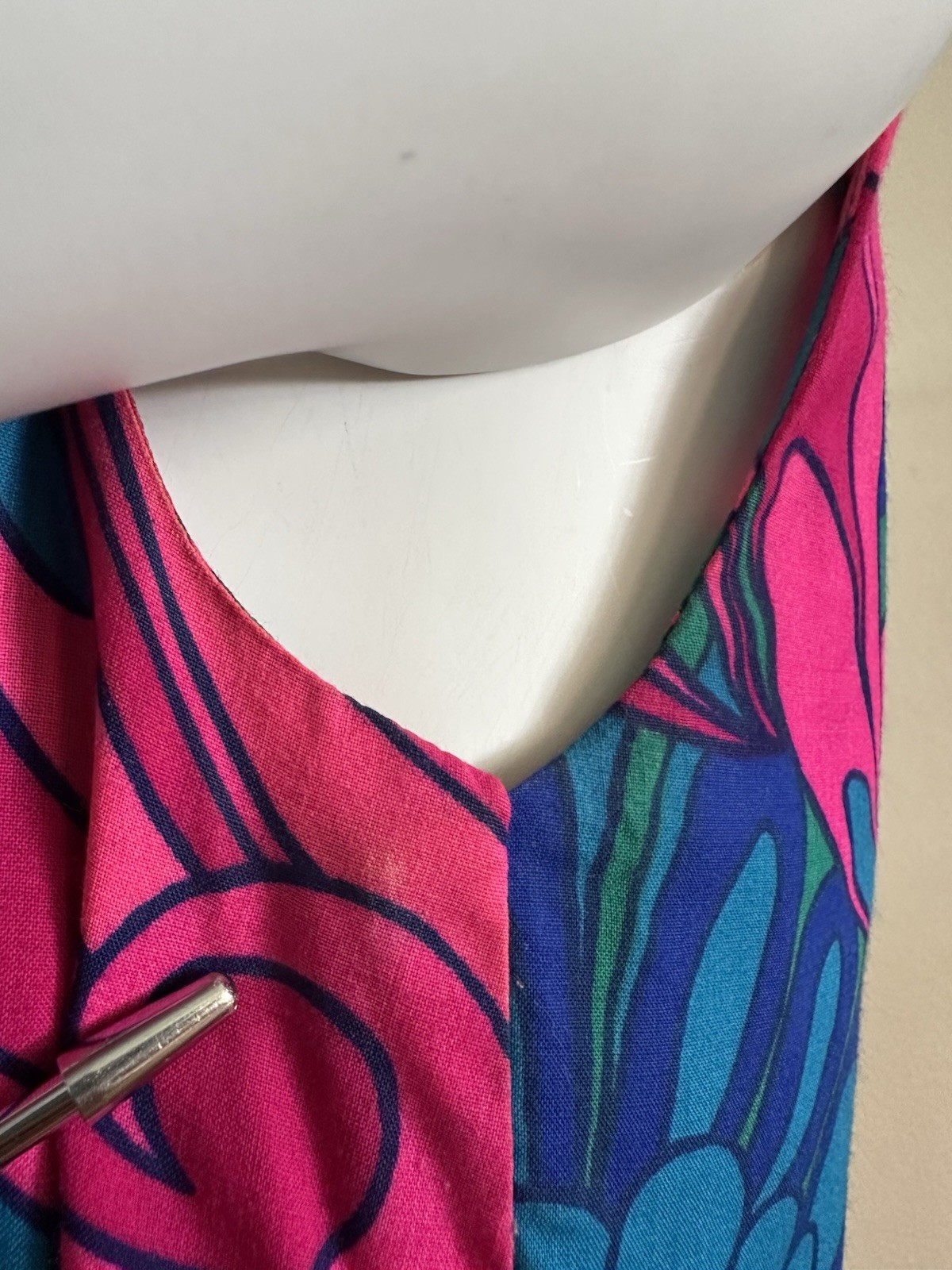 1960s Fumis Waikiki Hawaiian Palazzo Jumpsuit Psychedelic Floral Hostess Mod VTG