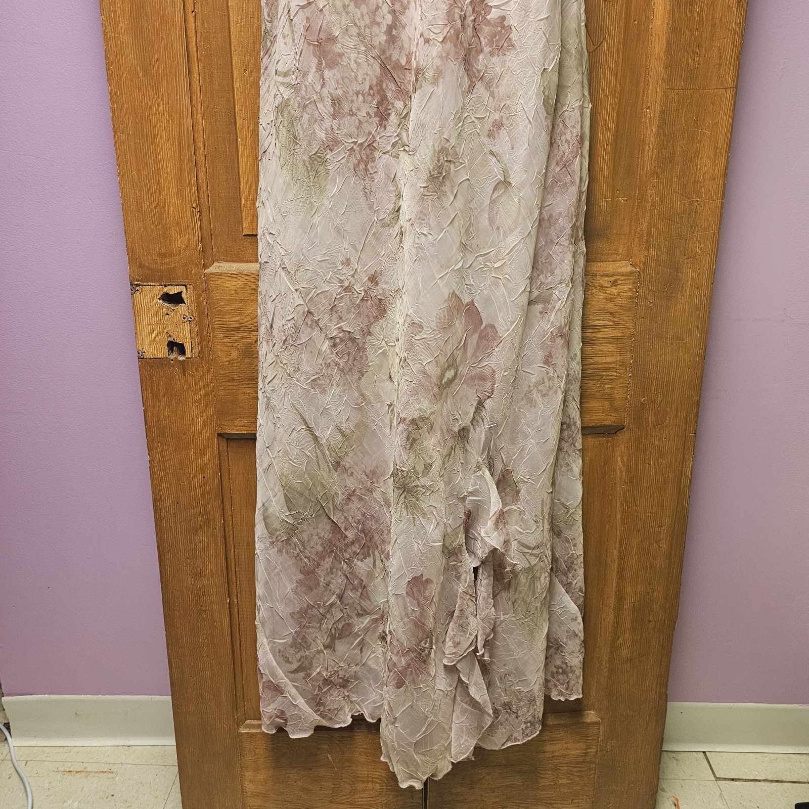 VTG 90s Y2K Fairy Floral Dress R&M Richards Pale Pink Chiffon Appx Sz L Coquette