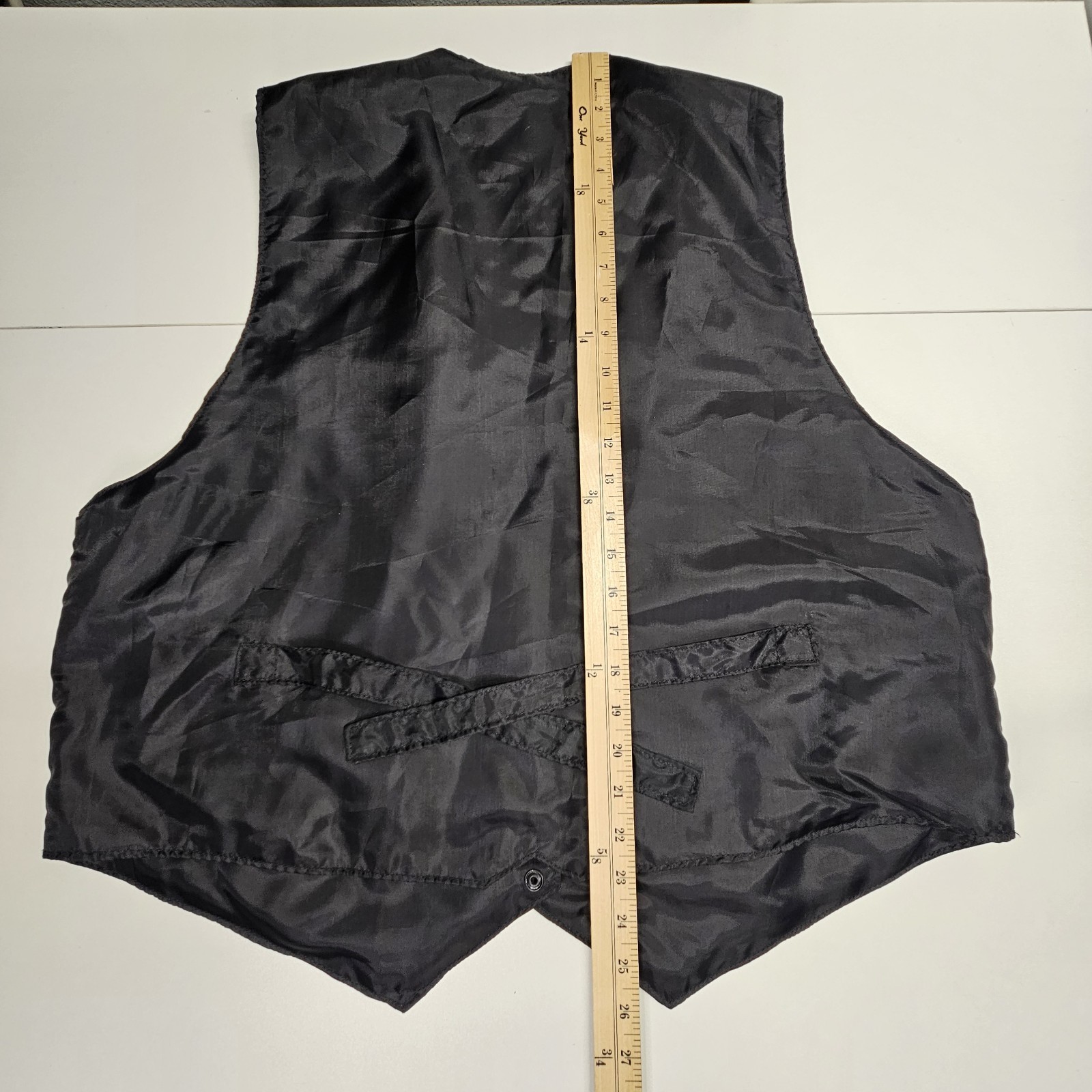 Vintage Learsi Suede Genuine Leather Vest Black Snap Front 2XL Unisex Bohemian