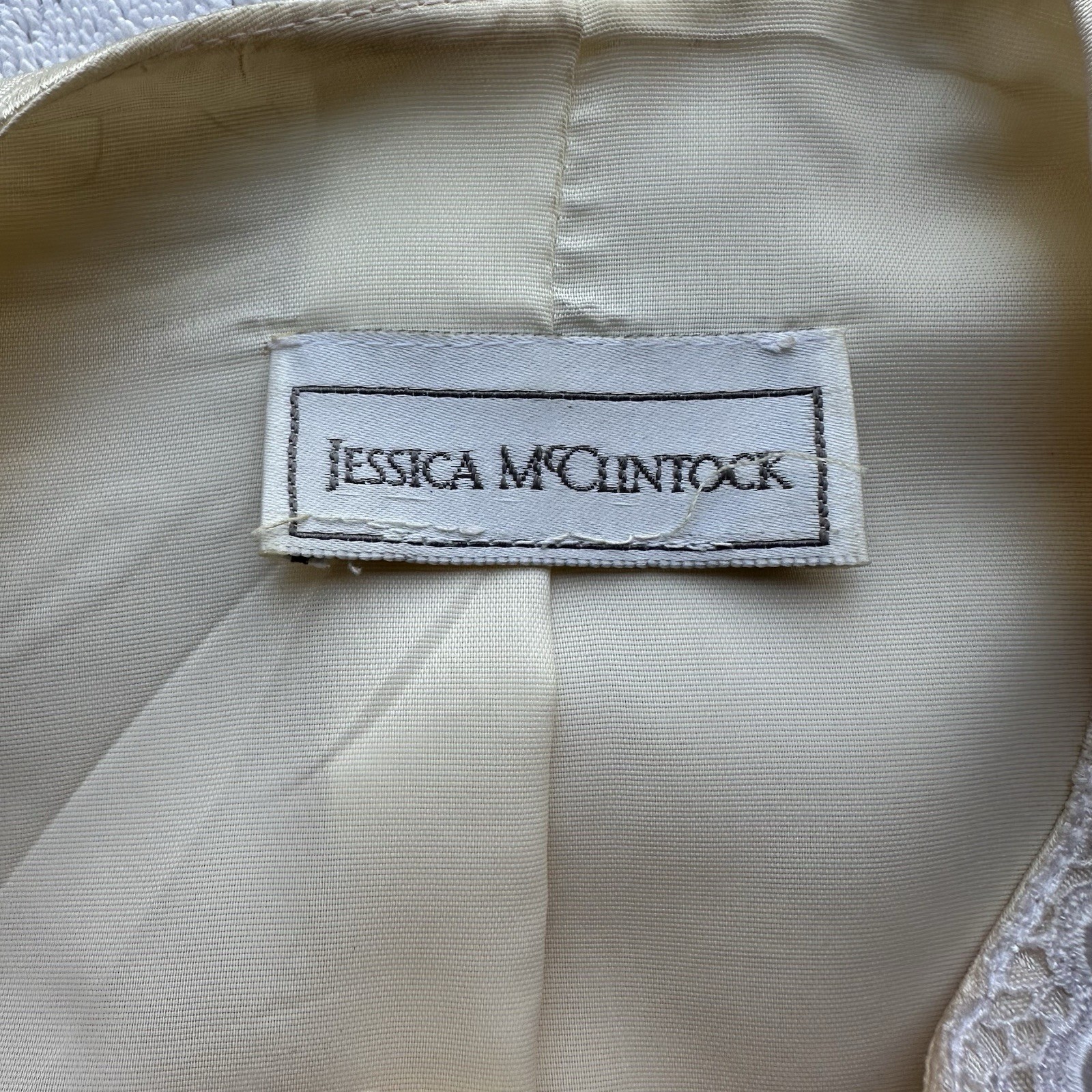 Vtg Jessica McClintock Ivory Lace Skirt Suit 2pc Gunne Sax Style Bridal Size 10