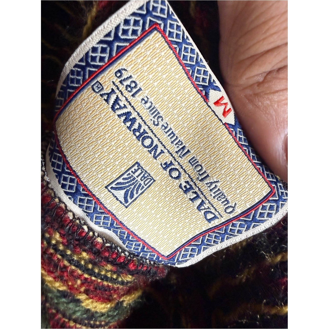 Vintage Dale of Norway Rose Fair Isle Wool Cardigan Sweater Nordic M Norway
