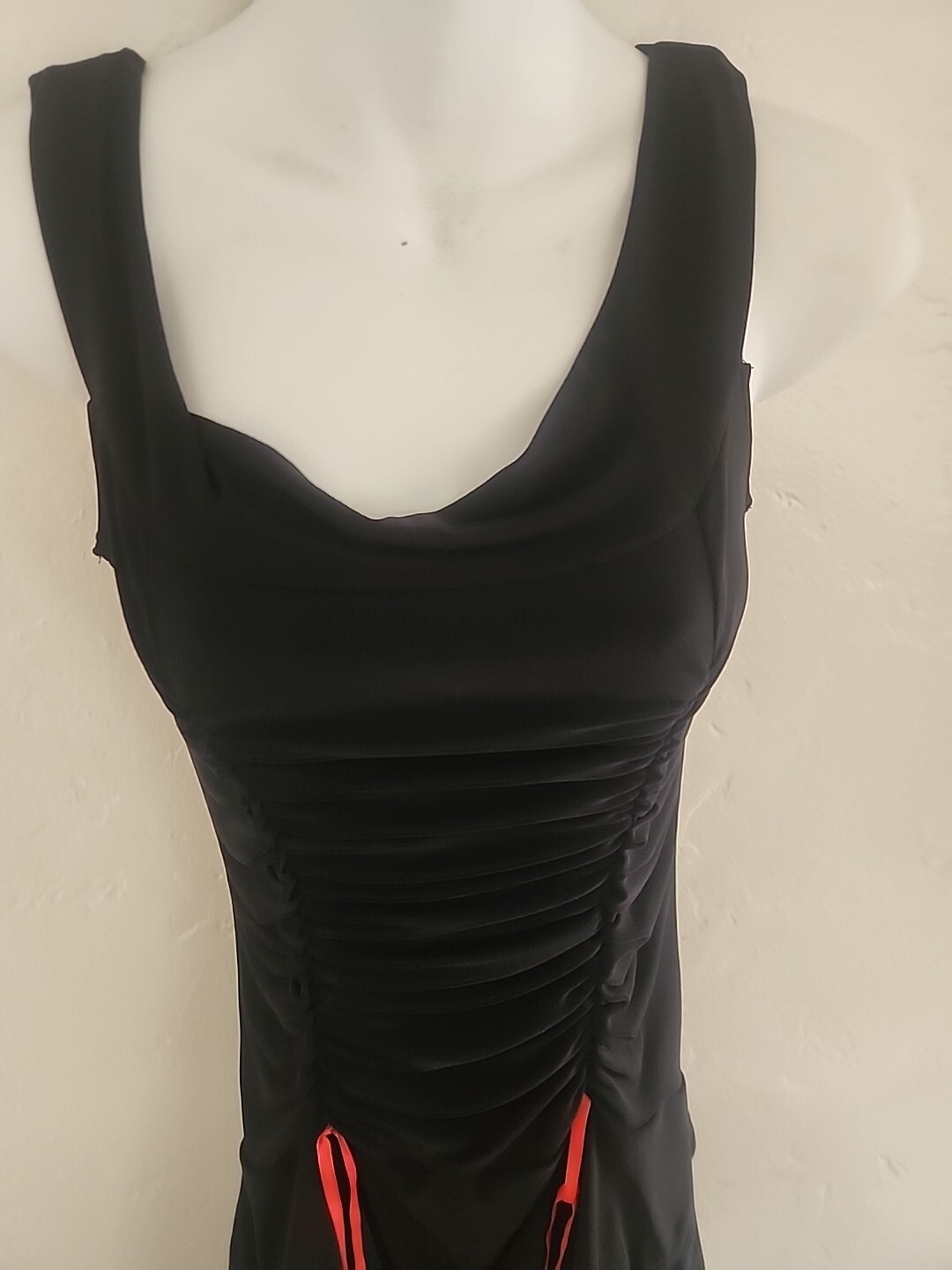 vintage 90’s club dress black w/red taboo medium y2k poly/spandex fairy xmas