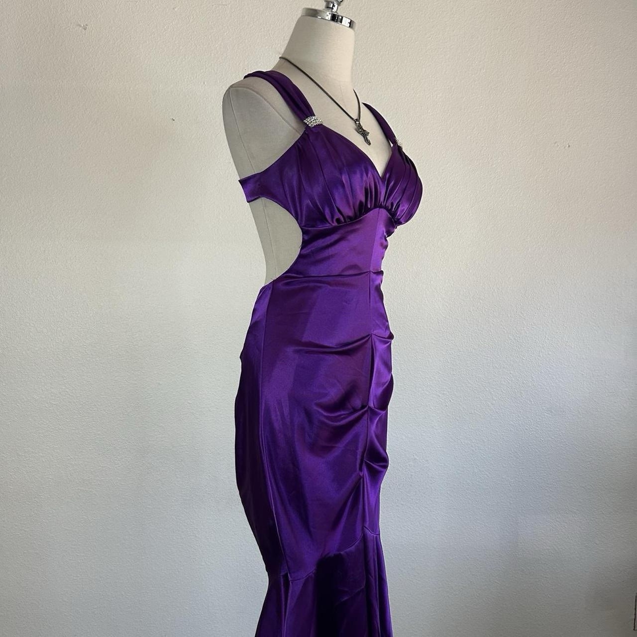 Vintage 90s Y2k Blondie Nights Whimsygoth Purple Backless Fishtail PROM Dress