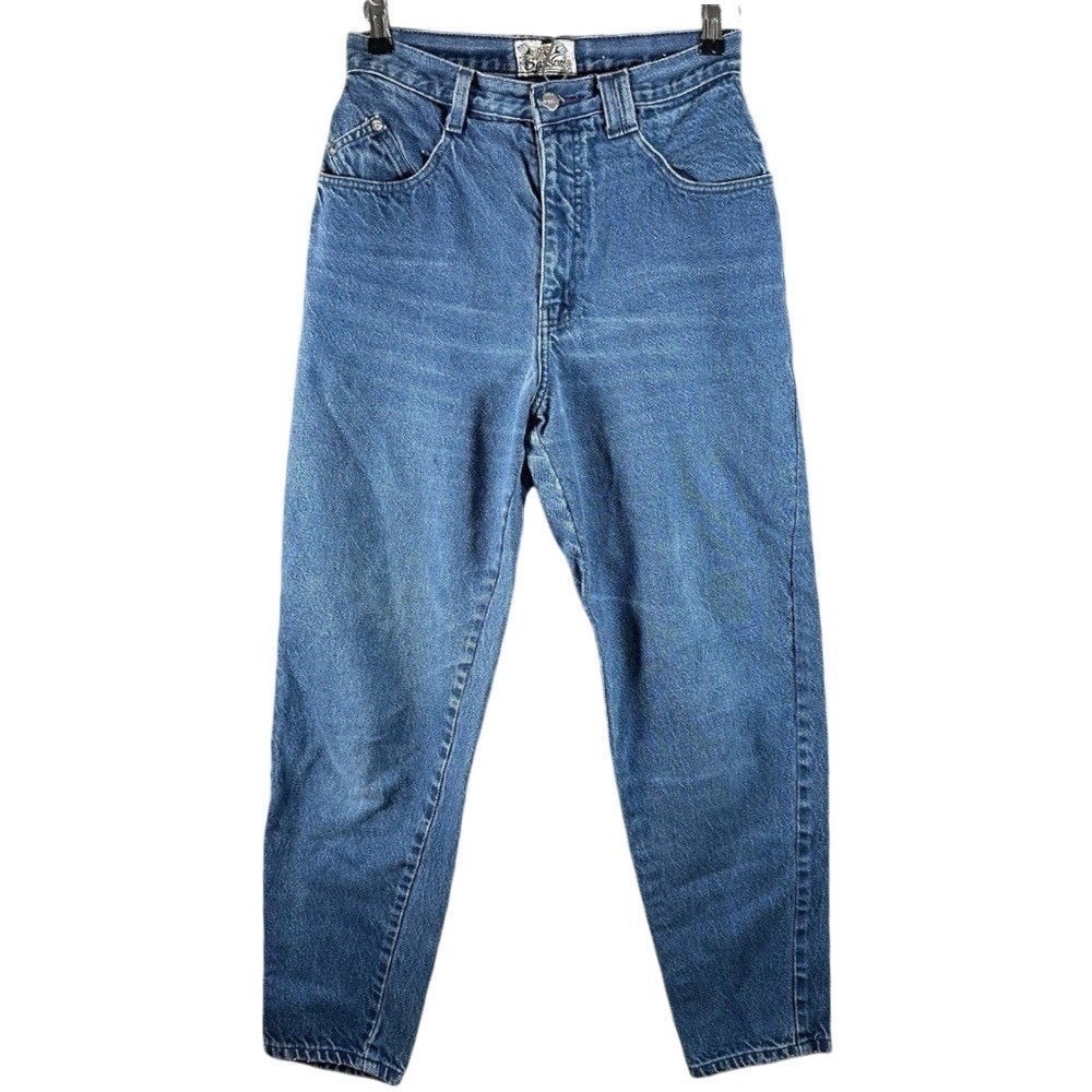 Vintage 80s Sasson High Waist Jeans Womens 27 Blue Tapered Mom Jean Retro Denim
