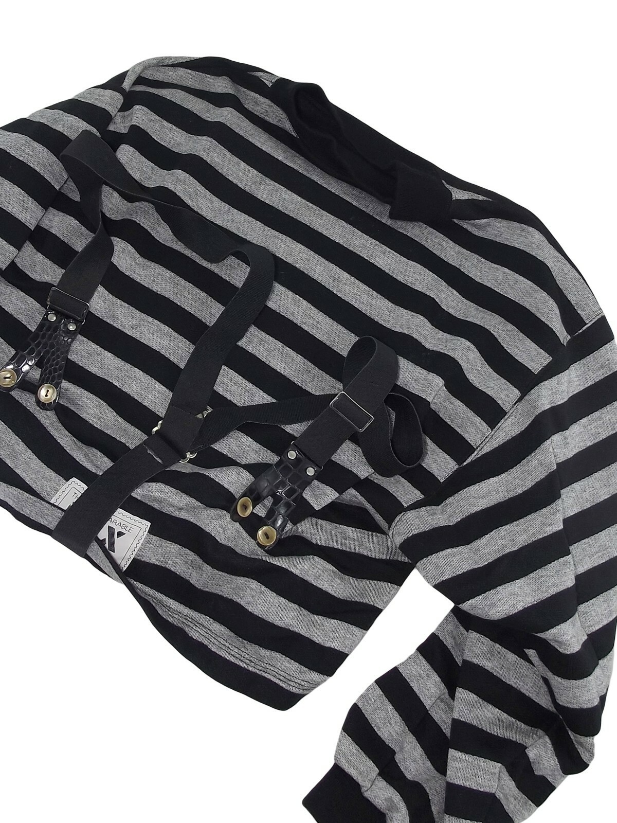 The Incomparable Mix Men’s Sweatshirt Gray Black Size M Vintage 80s Suspenders