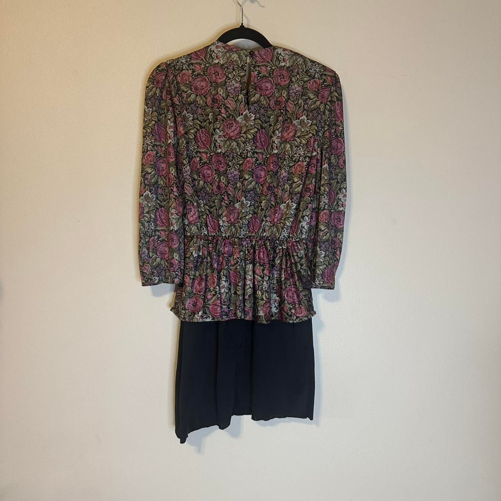 Vintage 1980’s CB New York Women’s Floral Peplum Dress – S **See notes