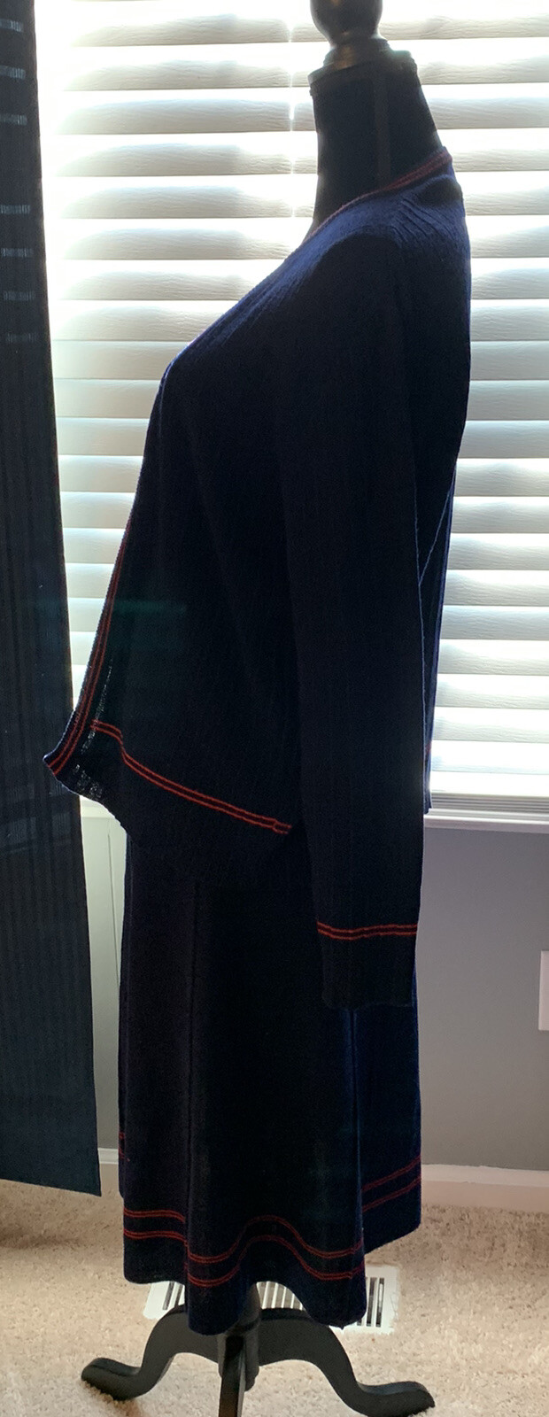 Women’s Blue & Red Sweater And Sweater Skirt