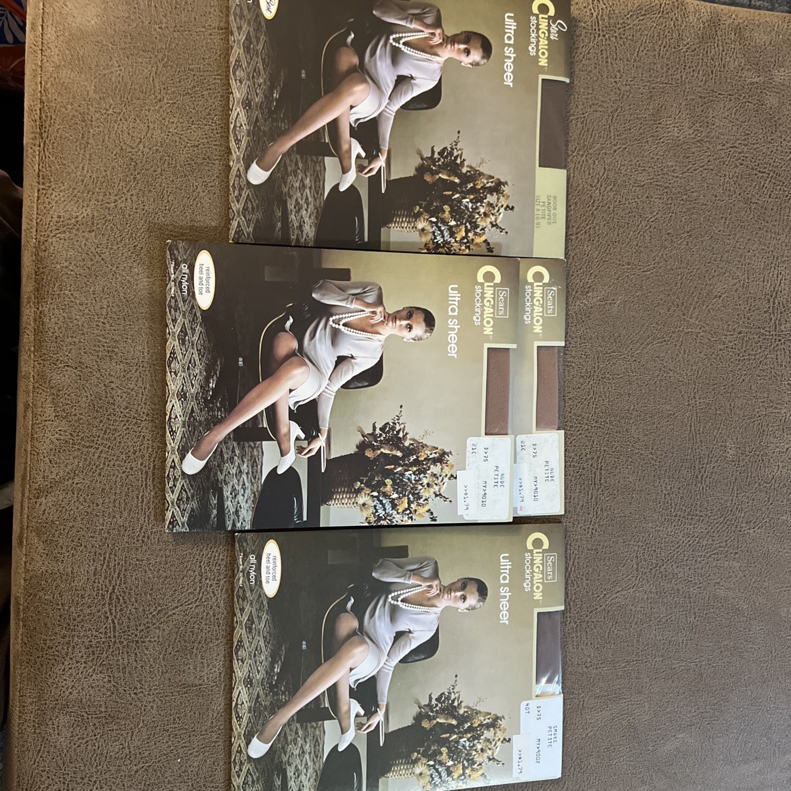 Sears Cling Alon Stockings Ultra Sheer Nylon Sandpiper,Nude2,smoke LOT OF 4 New