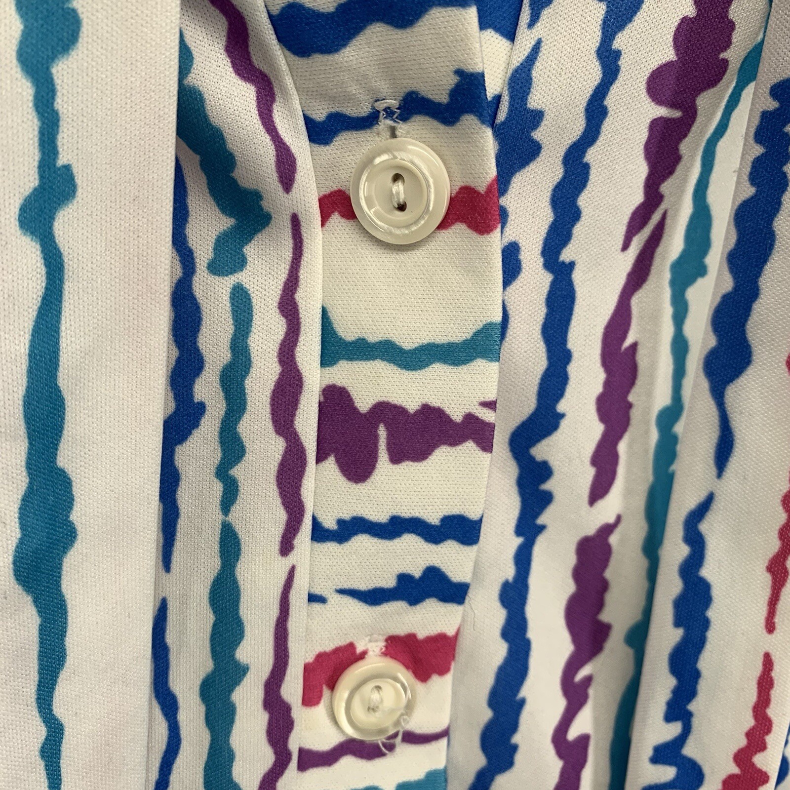 Vintage Petites By Marty Gutmacher USA Polyester Knit Colorful Shift Dress 60s