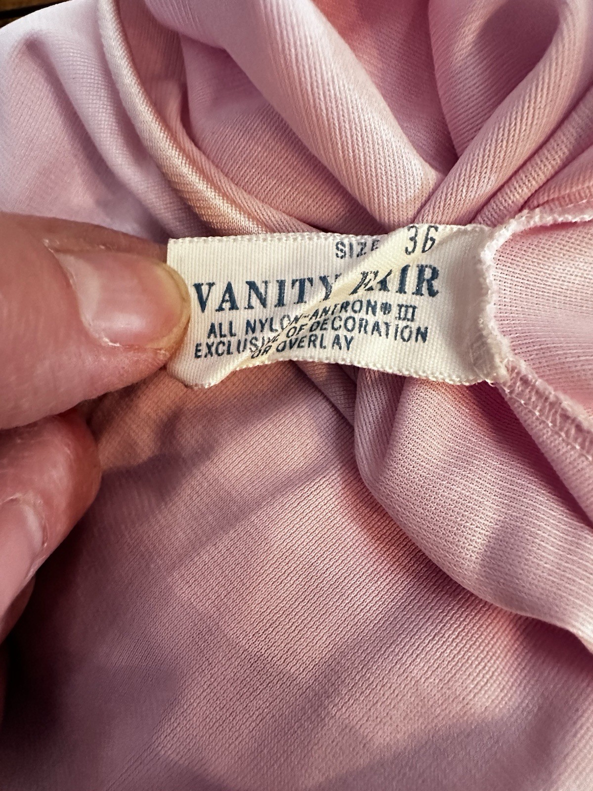 Vintage Vanity Fair Pink Nylon PJ Set 36 Lace Trim 2 Pc Lounge Sleepwear