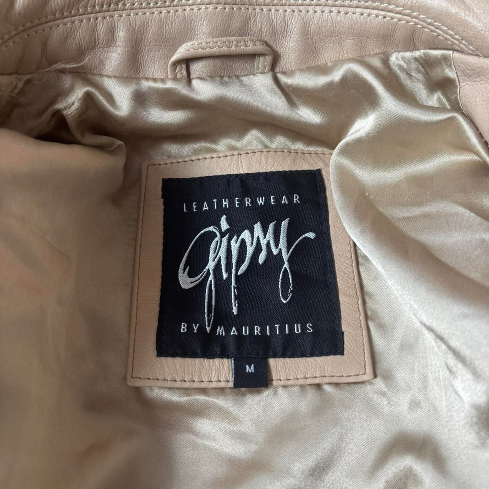 Vintage cream leather jacket by Mauritius size medium
