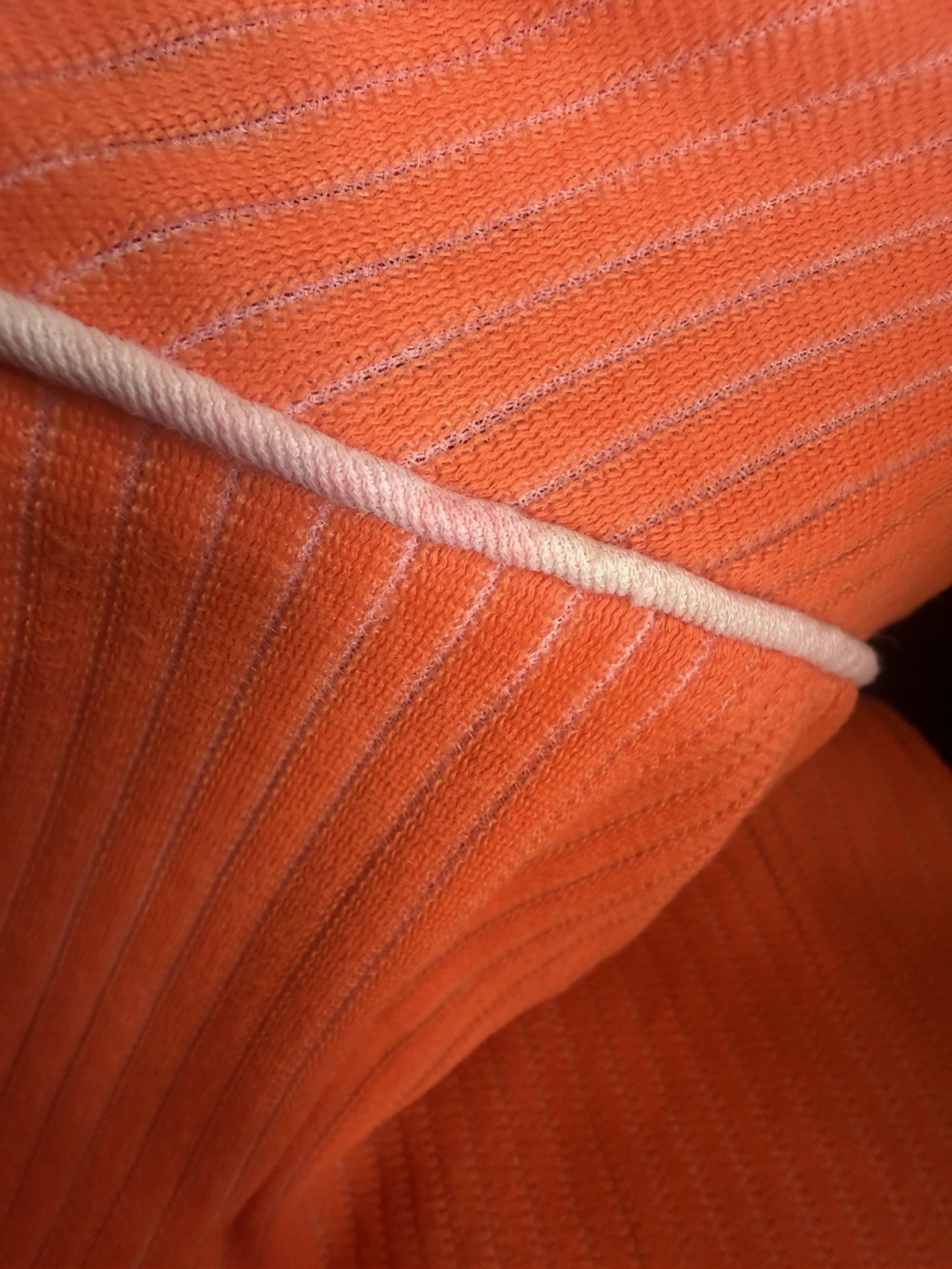 Vtg 1970s Dress Mod Twiggy Orange Stripe Homemade CONDITION ISSUES #278