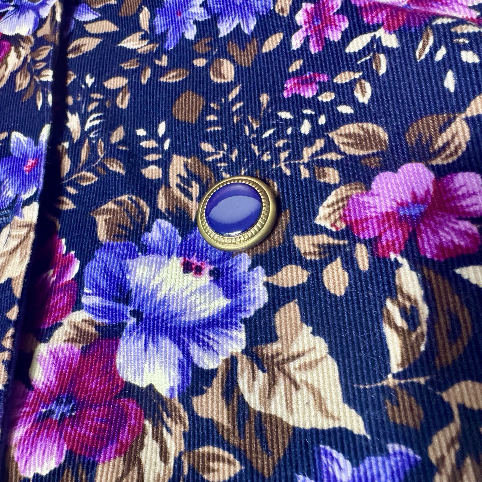 Vtg 1980s Picture Me Floral Cropped Blazer Small USA Cotton Secretary Grannycore