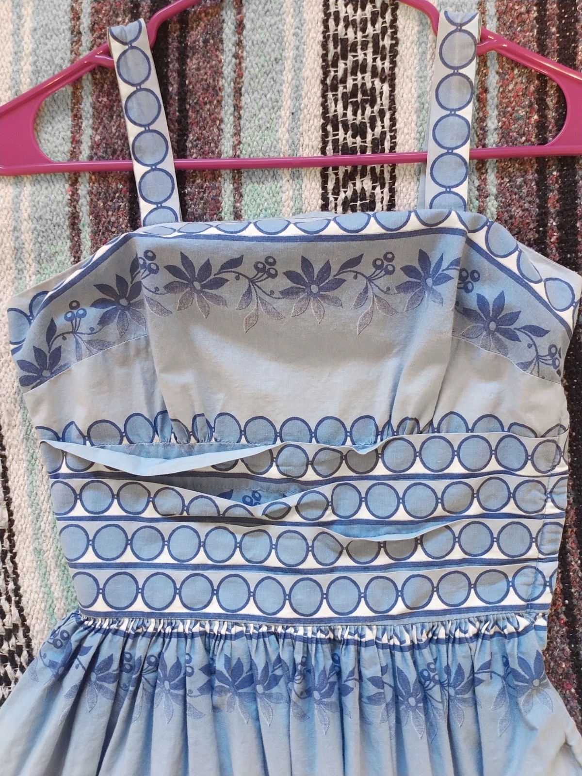 Vintage 1950s Vicky Vaughn Sundress and Shirt Set Blue Mid Century Full Skirt