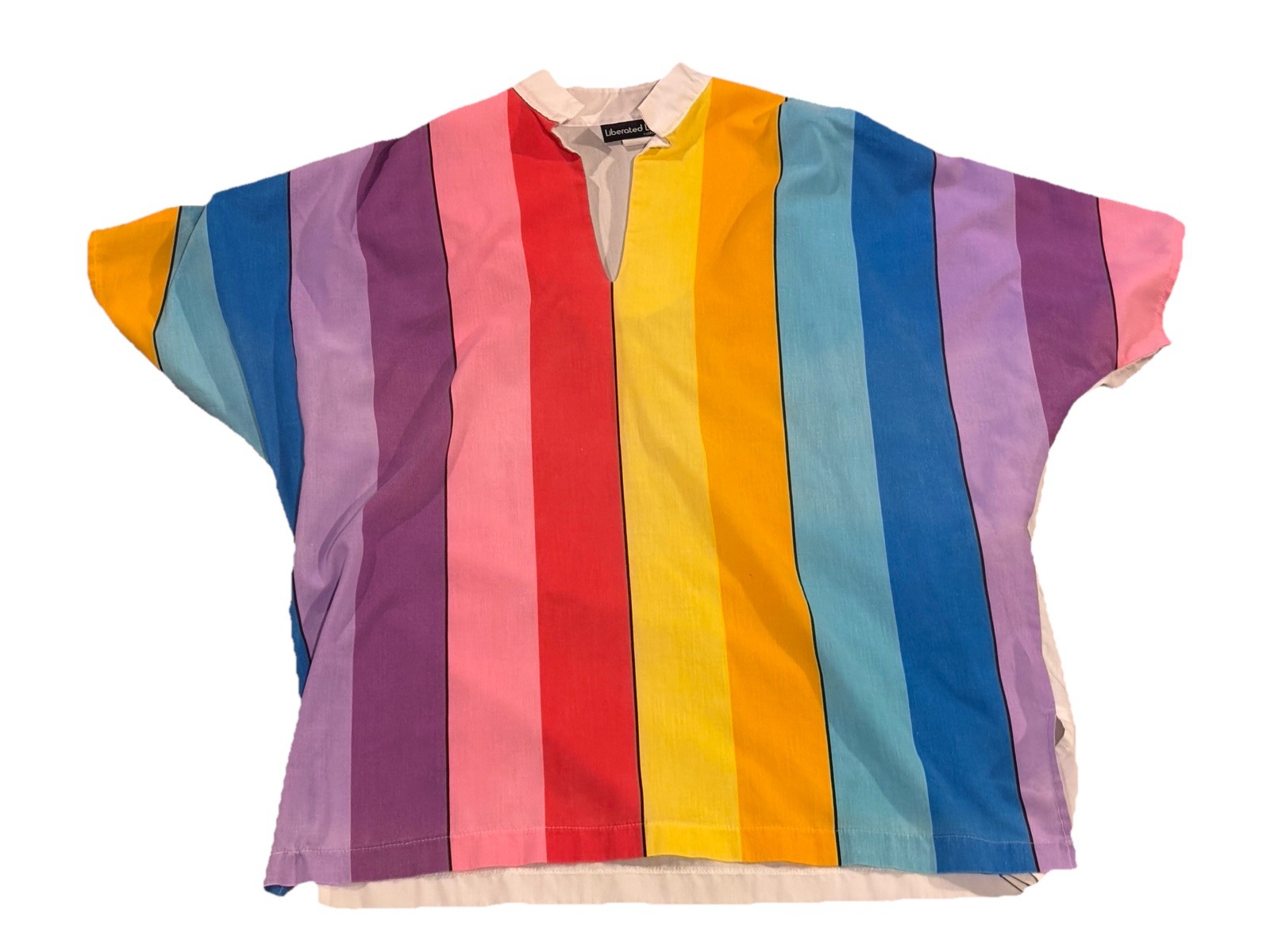 Vintage 1970s Rainbow Women’s Top Size Medium Liberated Lady California