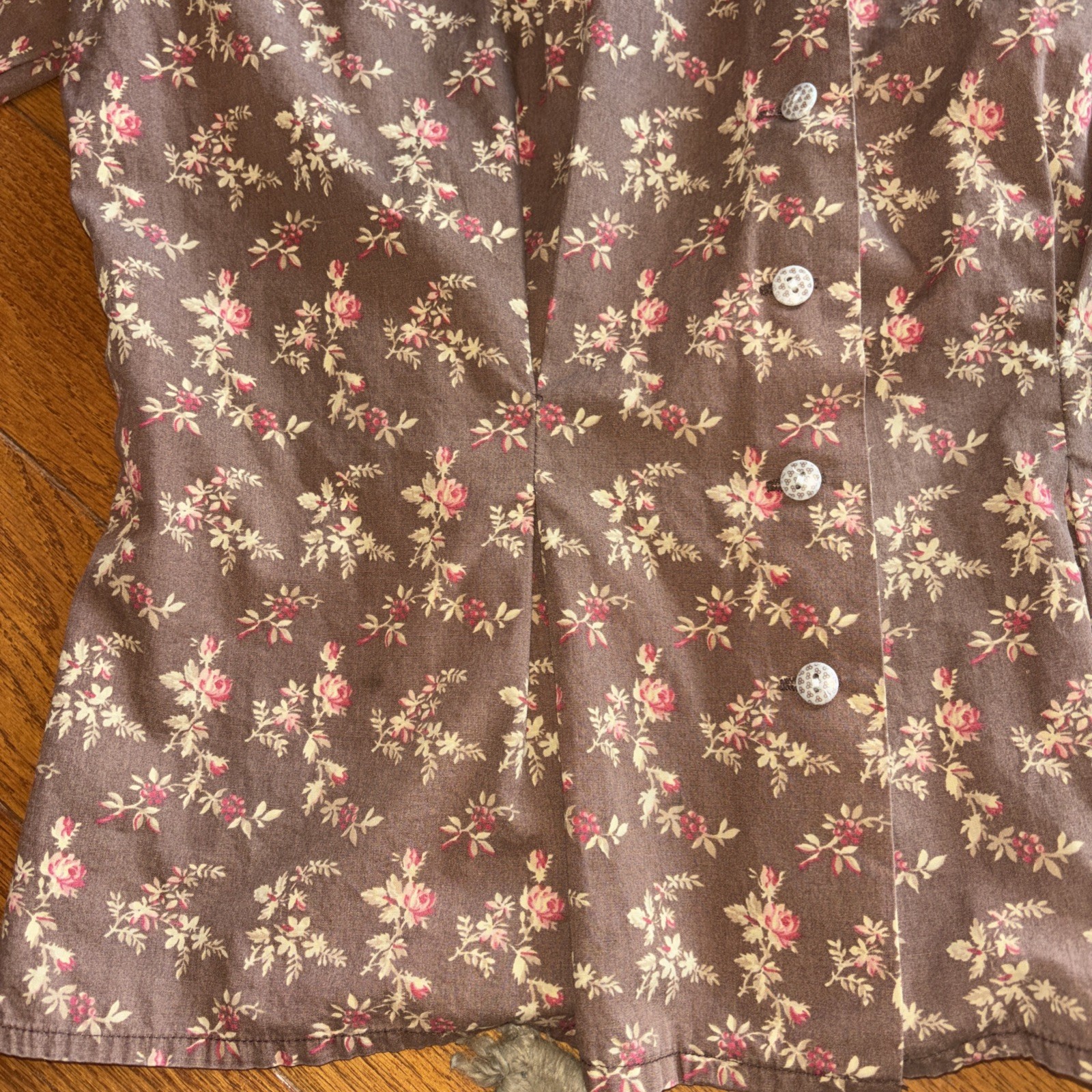 120 Vintage 80s Ralph Lauren Country Floral Puff Sleeve Blouse Top 8 EUC