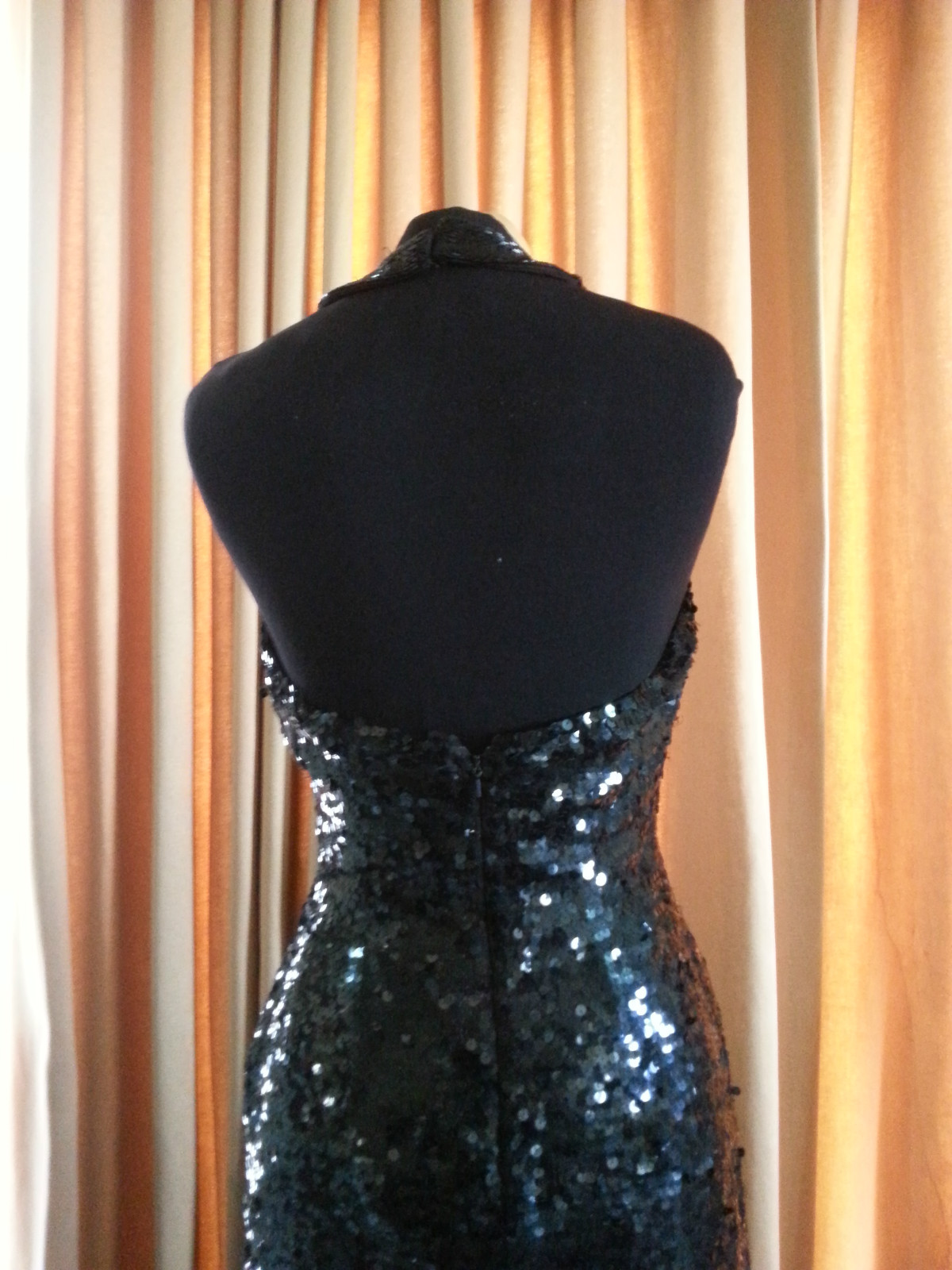 VTG 80S SEQUIN SHO MAX ORIGINALS black trophy PARTY COCKTAIL MINI DRESS SZ S