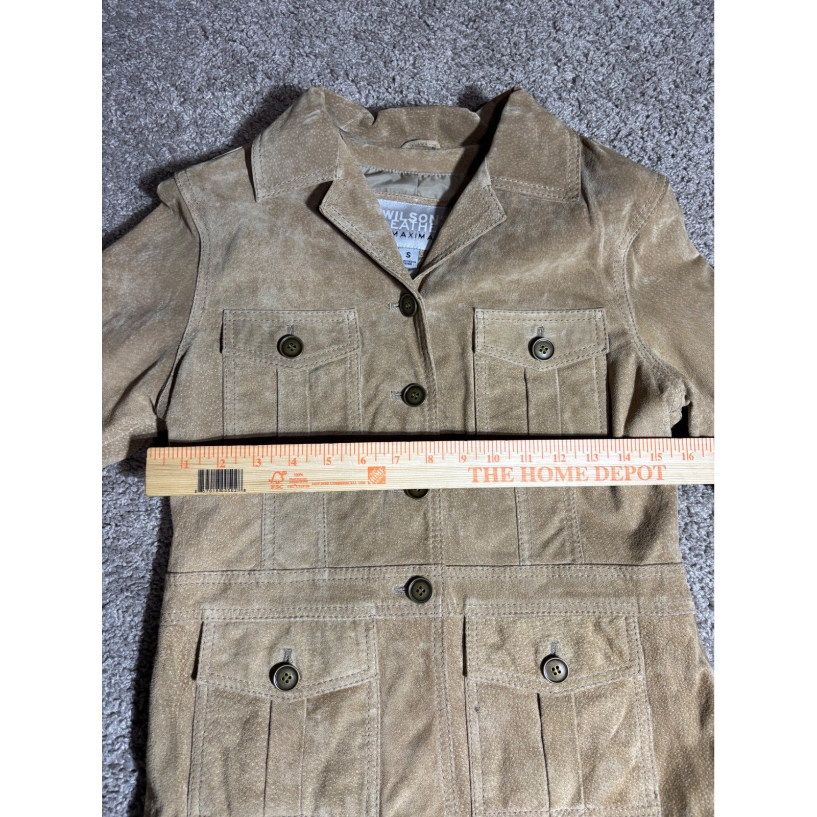 Wilsons Leather Maxima 3pc Suede Set Jacket Halter Vest Skirt Tan Tan S/4 Y2K
