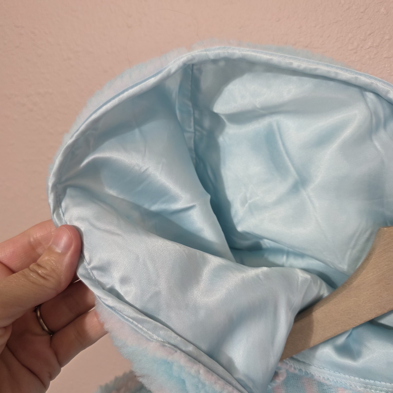Borg Womens Vintage 60s Hooded Teddy Fleece Plush Zip Front House Coat Size Med