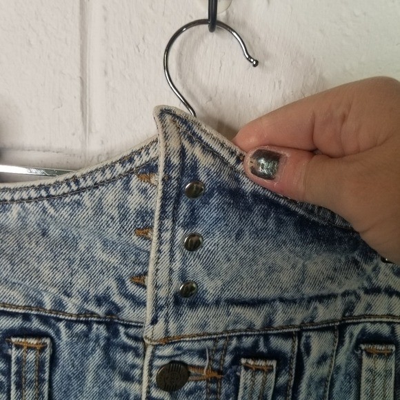 Vtg 80s 1980s Limited Express Acid wash denim paper bag High Waist Jean Skirt 26